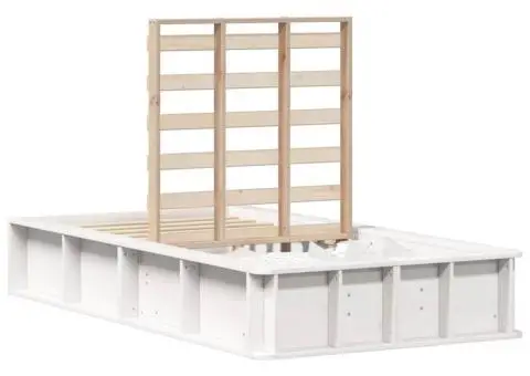 Cadru de pat cu depozitare Manual Alb 90 x 190 cm lemn - 3/5