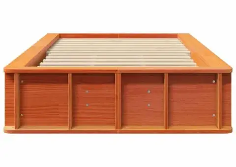 Cadru de pat cu depozitare Maro ceruit 90 x 190 cm Lemn masiv - 5/5