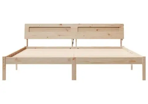 Cadru de pat cu lumini cu bandă LED cu headboard Maro 200 x 200 cm - 5/5