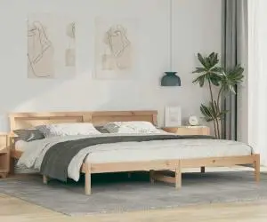 vidaXL Cadru de pat Maro 200 x 200 cm Lemn masiv de pin