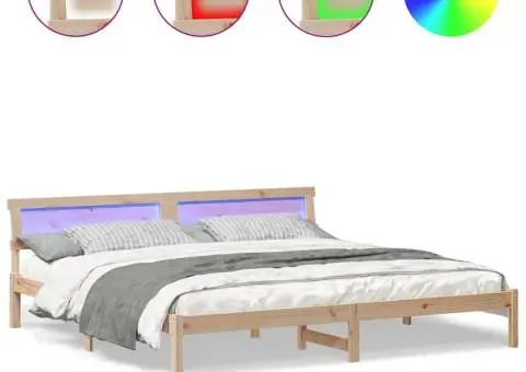 Cadru de pat Maro 200 x 200 cm Lemn masiv de pin - 4/5