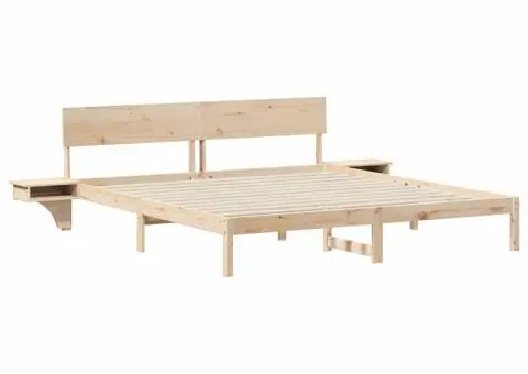 Cadru de pat cu headboard Maro 200 x 200 cm Lemn masiv de pin - 2/5