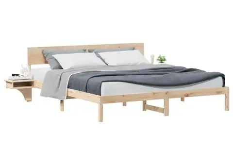 Cadru de pat cu headboard Maro 200 x 200 cm Lemn masiv de pin - 3/5