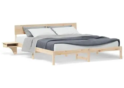 Cadru de pat cu headboard Maro 200 x 200 cm Lemn masiv de pin - 4/5