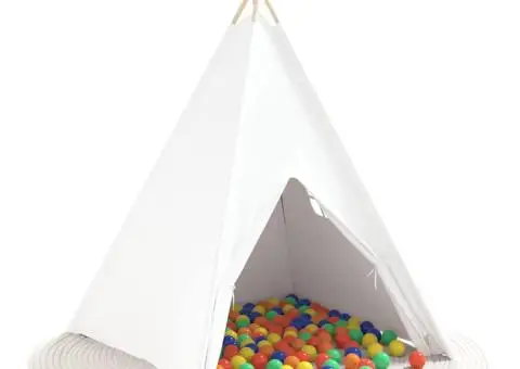 Cort Teepee Altele Alb Mediu Poliester - 3/5