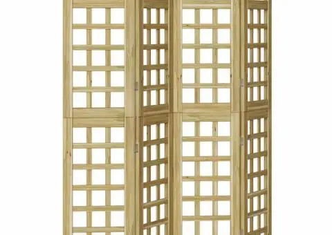 Ecran de Intimitate pentru Exterior - 4 Panouri, Lemn de Pin Trat - 2/5