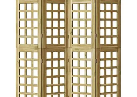 Ecran de Intimitate pentru Exterior - 4 Panouri, Lemn de Pin Trat - 5/5