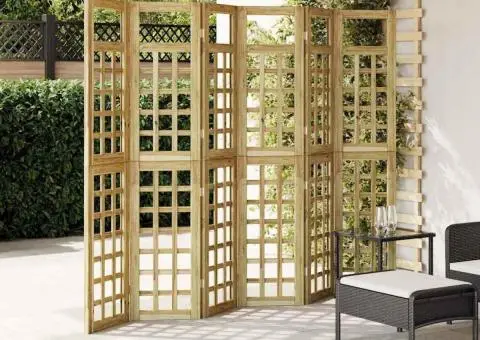 Ecran de intimitate pentru exterior, 6 panouri, lemn de pin tratat - 3/5