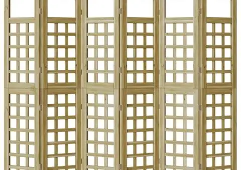 Ecran de intimitate pentru exterior, 6 panouri, lemn de pin tratat - 5/5