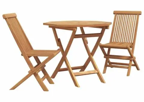 Set bistro 3 piese pliabil din lemn solid de acacia - 2/5