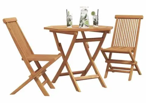 Set bistro 3 piese pliabil din lemn solid de acacia - 3/5