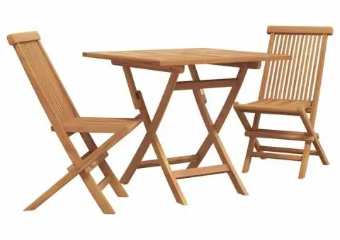 Set Bistro de grădină pliabil din lemn masiv de acacia - 2/5