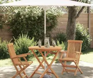 vidaXL Set Bistro de Grădină Pliabil 3 Piese din Lemn Solid de Acacia