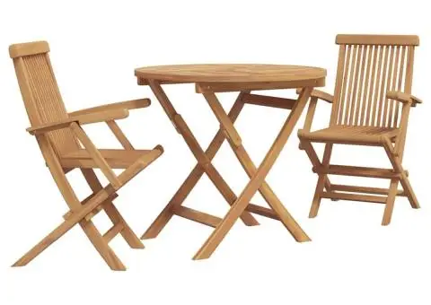 Set Bistro de Grădină Pliabil 3 Piese din Lemn Solid de Acacia - 2/5