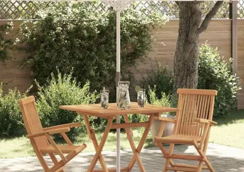 Set Bistro Grădină Pliabil din Lemn Solid de Acacia - 1/5