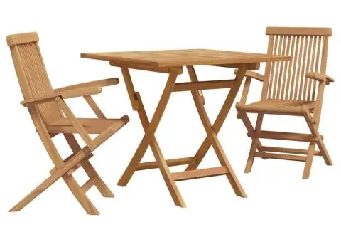 Set Bistro Grădină Pliabil din Lemn Solid de Acacia - 2/5