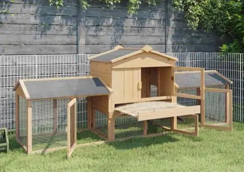 Căsuță pentru pui Maro 225 x 60 x 89 cm Lemn masiv de pin - 3/5