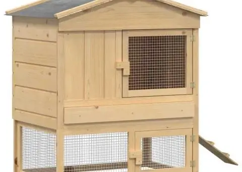 Căsuță pentru pui Maro 225 x 60 x 89 cm Lemn masiv de pin - 4/5