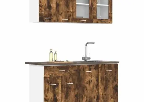 Set de Dulapuri pentru Bucătărie din 4 Piese Stejar Afumat Lemn Stratificat - 3/5