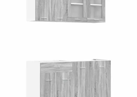 Set de Dulapuri de Bucătărie 4 Piese Gri Sonoma Lemn Prelucrat - 2/5