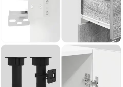 Set de Dulapuri de Bucătărie 4 Piese Gri Sonoma Lemn Prelucrat - 5/5