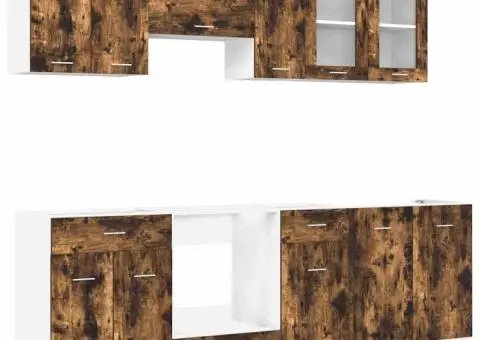 Set de dulapuri pentru bucătărie 8 Piese Stejar Afumat Lemn Ingineresc - 2/5