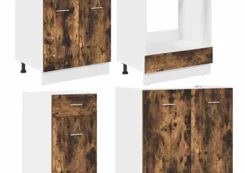 Set de dulapuri pentru bucătărie 8 Piese Stejar Afumat Lemn Ingineresc - 4/5