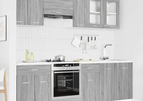 Set de dulapuri de bucătărie 8 Piese Gri Sonoma Lemn prelucrat - 1/5