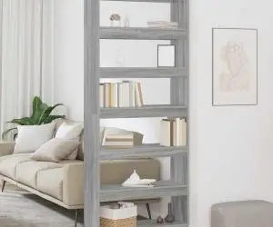 vidaXL Bibliotecă cu raft Altele sonoma gri 80 x 30 x 198 cm Lemn compozit