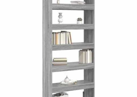 Bibliotecă cu raft Altele sonoma gri 80 x 30 x 198 cm Lemn compozit - 3/5