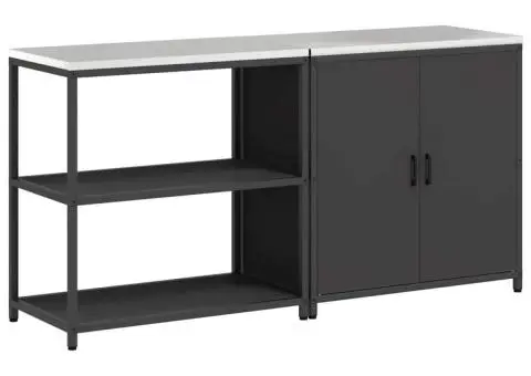 Set de depozitare pentru bucătărie 2 pcs Negru 180 x 50 x 92 cm - 2/5