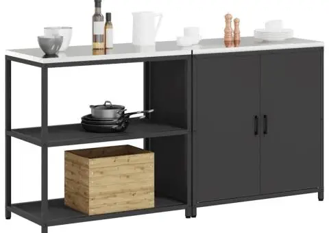 Set de depozitare pentru bucătărie 2 pcs Negru 180 x 50 x 92 cm - 3/5