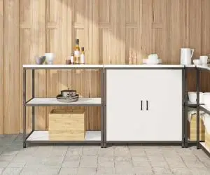 vidaXL Set de depozitare pentru bucătărie 2 pcs Alb 180 x 50 x 92 cm