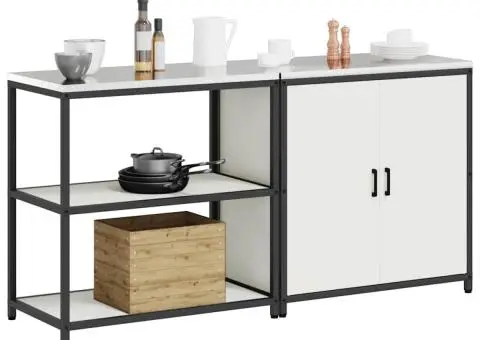 Set de depozitare pentru bucătărie 2 pcs Alb 180 x 50 x 92 cm - 3/5