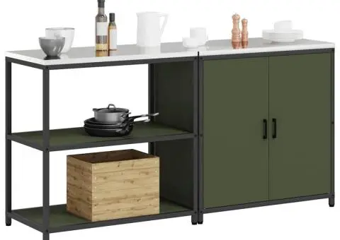 Set de depozitare pentru bucătărie cu raft 2 pcs Verde măsliniu - 3/5