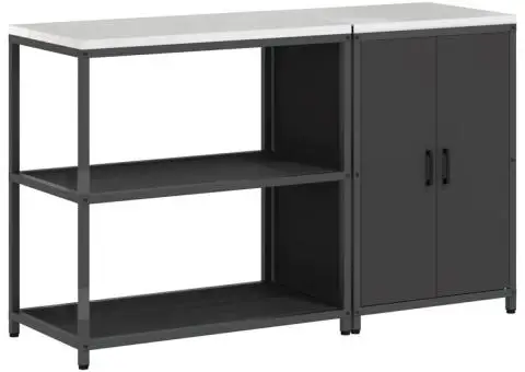 Set de depozitare pentru bucătărie 2 pcs Negru 150 x 50 x 92 cm - 2/5