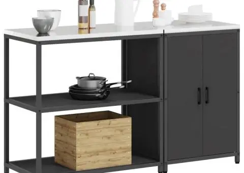 Set de depozitare pentru bucătărie 2 pcs Negru 150 x 50 x 92 cm - 3/5