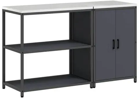 Set de depozitare pentru bucătărie cu raft cu depozitare cu ușă Ajustabil 2 pcs Antracit - 2/5