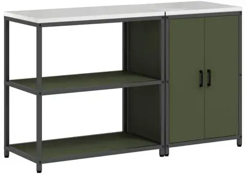 Set de depozitare pentru bucătărie cu raft 2 pcs Verde măsliniu - 2/5