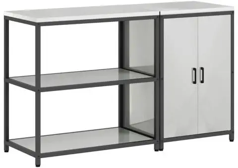 Set de depozitare pentru bucătărie cu raft cu depozitare cu ușă Ajustabil 2 pcs Argintiu - 2/5