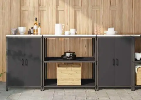 Set de depozitare pentru bucătărie 3 pcs Negru 210 x 50 x 92 cm - 1/5