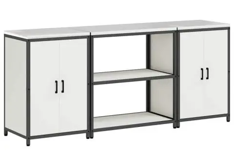 Set de depozitare pentru bucătărie 3 pcs Alb 210 x 50 x 92 cm - 2/5