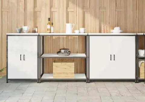 Set de depozitare pentru bucătărie 3 pcs Alb 240 x 50 x 92 cm - 1/5