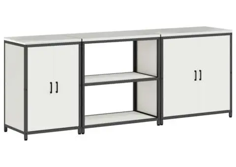 Set de depozitare pentru bucătărie 3 pcs Alb 240 x 50 x 92 cm - 2/5