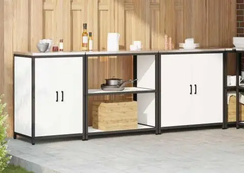 Set de depozitare pentru bucătărie 3 pcs Alb 240 x 50 x 92 cm - 4/5