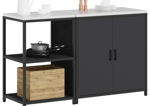 Set de depozitare pentru bucătărie 2 pcs Negru 150 x 50 x 92 cm - 3/5