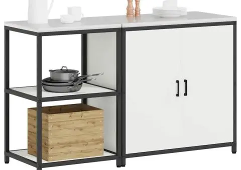 Set de depozitare pentru bucătărie 2 pcs Alb 150 x 50 x 92 cm - 3/5