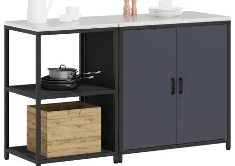 Set de depozitare pentru bucătărie cu raft cu depozitare cu ușă Ajustabil 2 pcs Antracit - 3/5