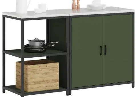 Set de depozitare pentru bucătărie cu raft 2 pcs Verde măsliniu - 3/5