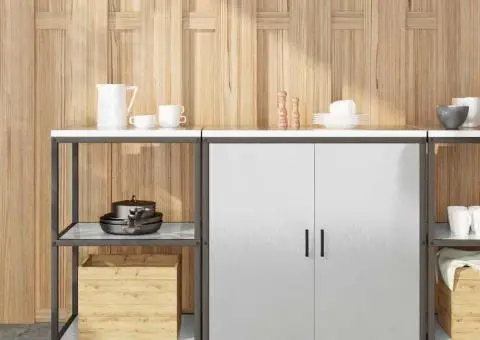 Set de depozitare pentru bucătărie cu raft cu depozitare Ajustabil 2 pcs Argintiu - 1/5